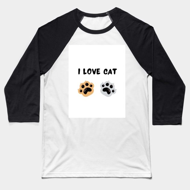 I love cat typography illustration design Baseball T-Shirt by emofix